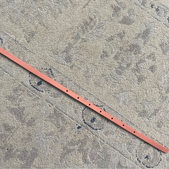 J. Crew Pink Leather Skinny Belt Small Gold Hardware - Picture 3 of 9